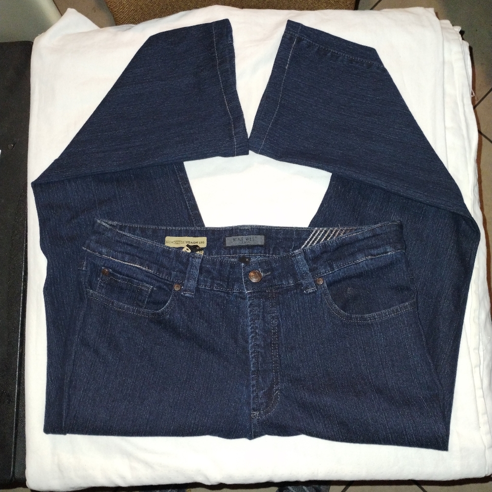 Nine West Broadway Fit Straight Leg Jeans Womens Size 14 Ride 11 & 31W x 27L